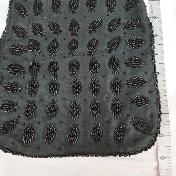Vintage Rare Black Beaded Evening Bag Made in Hong Kong - Picture 5 of 9